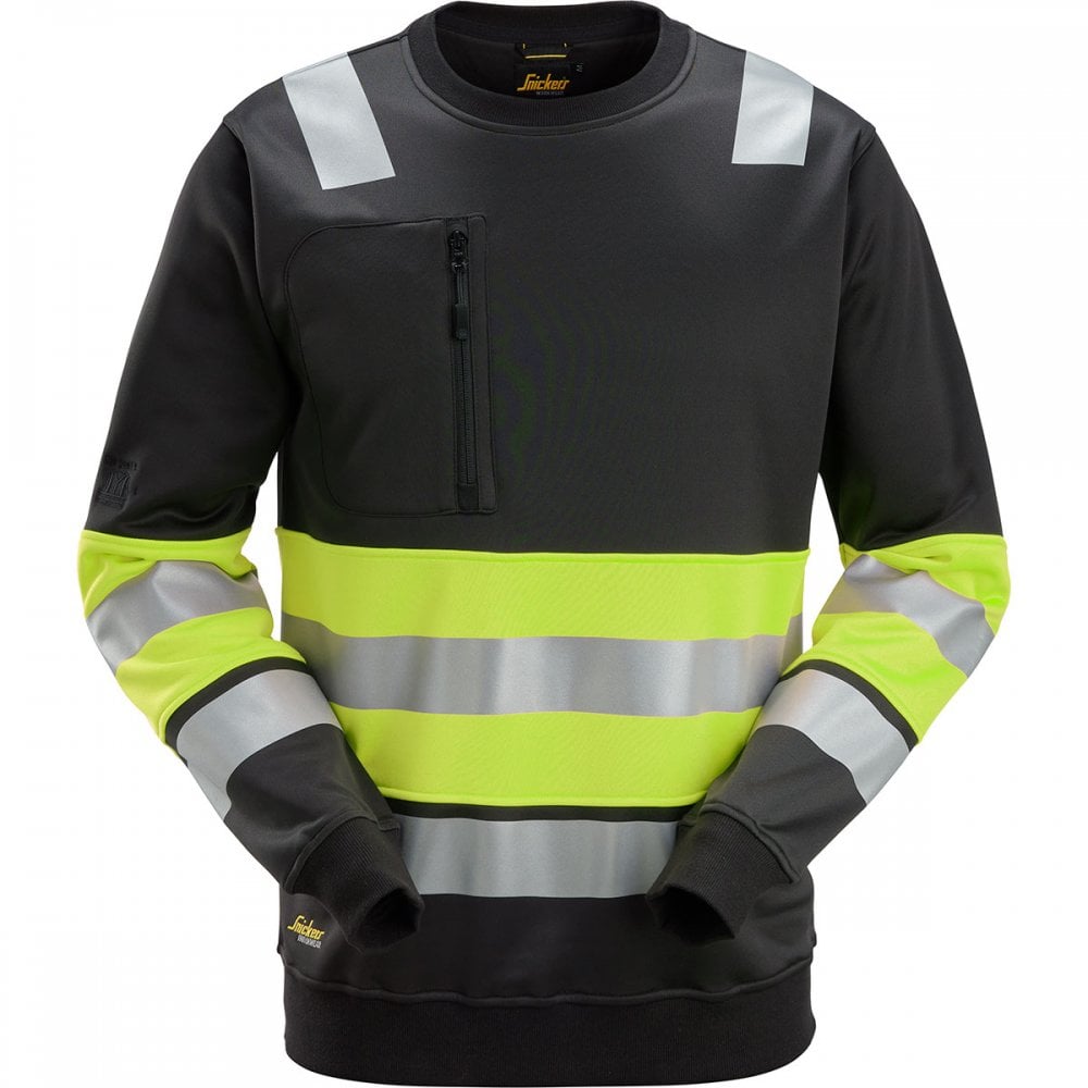 8031 High-Vis Class 1 Sweatshirt Black/High-Vis Yellow L *One Size Only - Outlet Store*