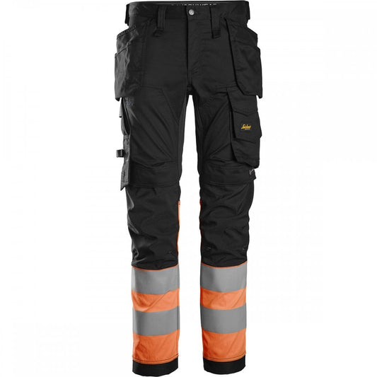 6234 High-Vis Class 1 Stretch Trousers Holster Pockets Black/High-Vis Orange 30" 47" *One Size Only - Outlet Store*
