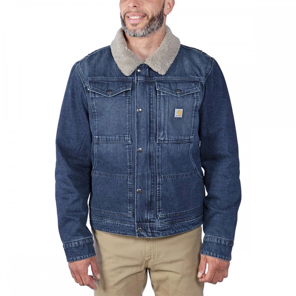 106323 Relaxed Fit Denim Sherpa-Lined Jacket