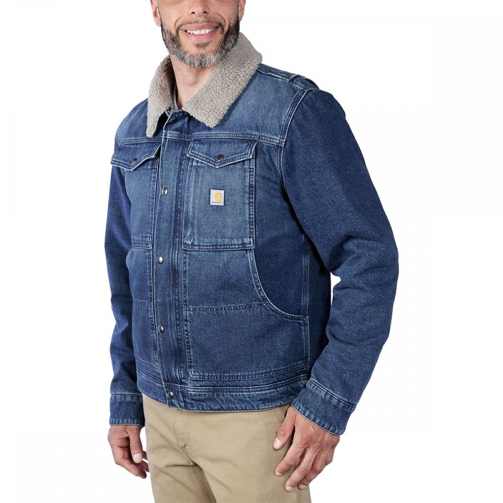 106323 Relaxed Fit Denim Sherpa-Lined Jacket