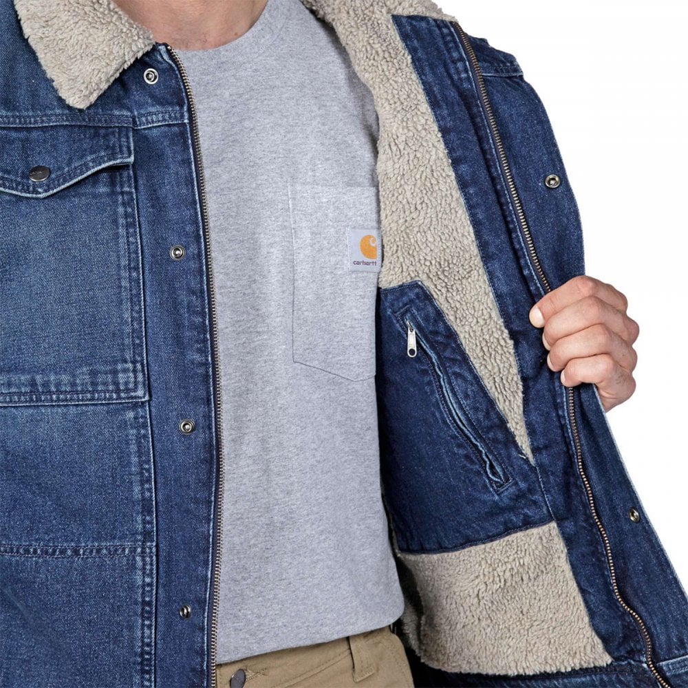 106323 Relaxed Fit Denim Sherpa-Lined Jacket
