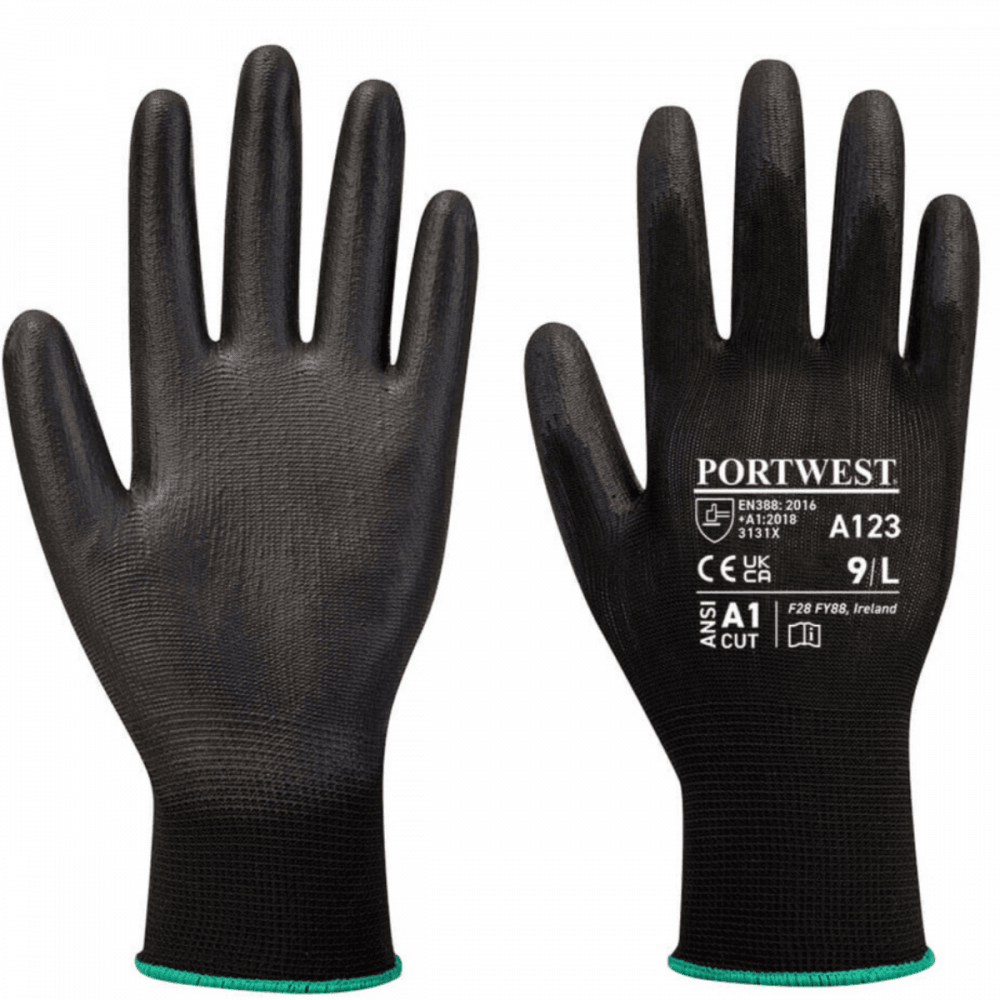 A123 PU Palm Glove Latex Free - Full Carton (144 pairs)