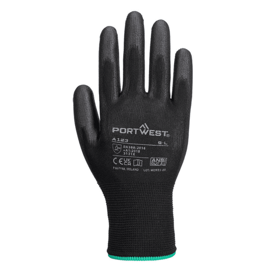 A123 PU Palm Glove Latex Free - Full Carton (144 pairs)