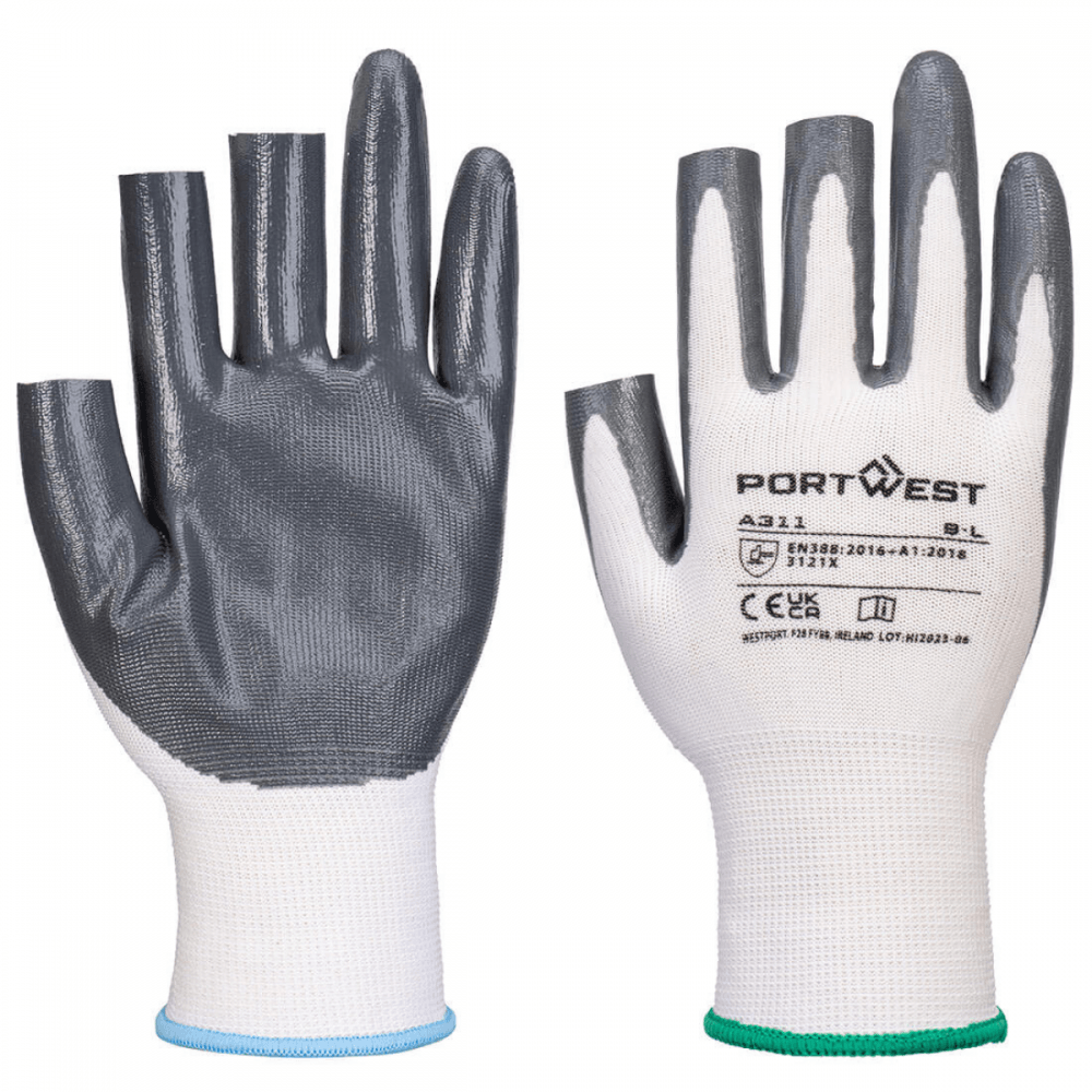 A311 Grip 13 Nitrile 3 Fingerless Glove (Pk12)