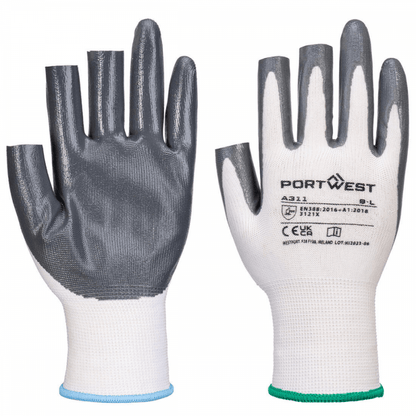 A311 Grip 13 Nitrile 3 Fingerless Glove (Pk12)