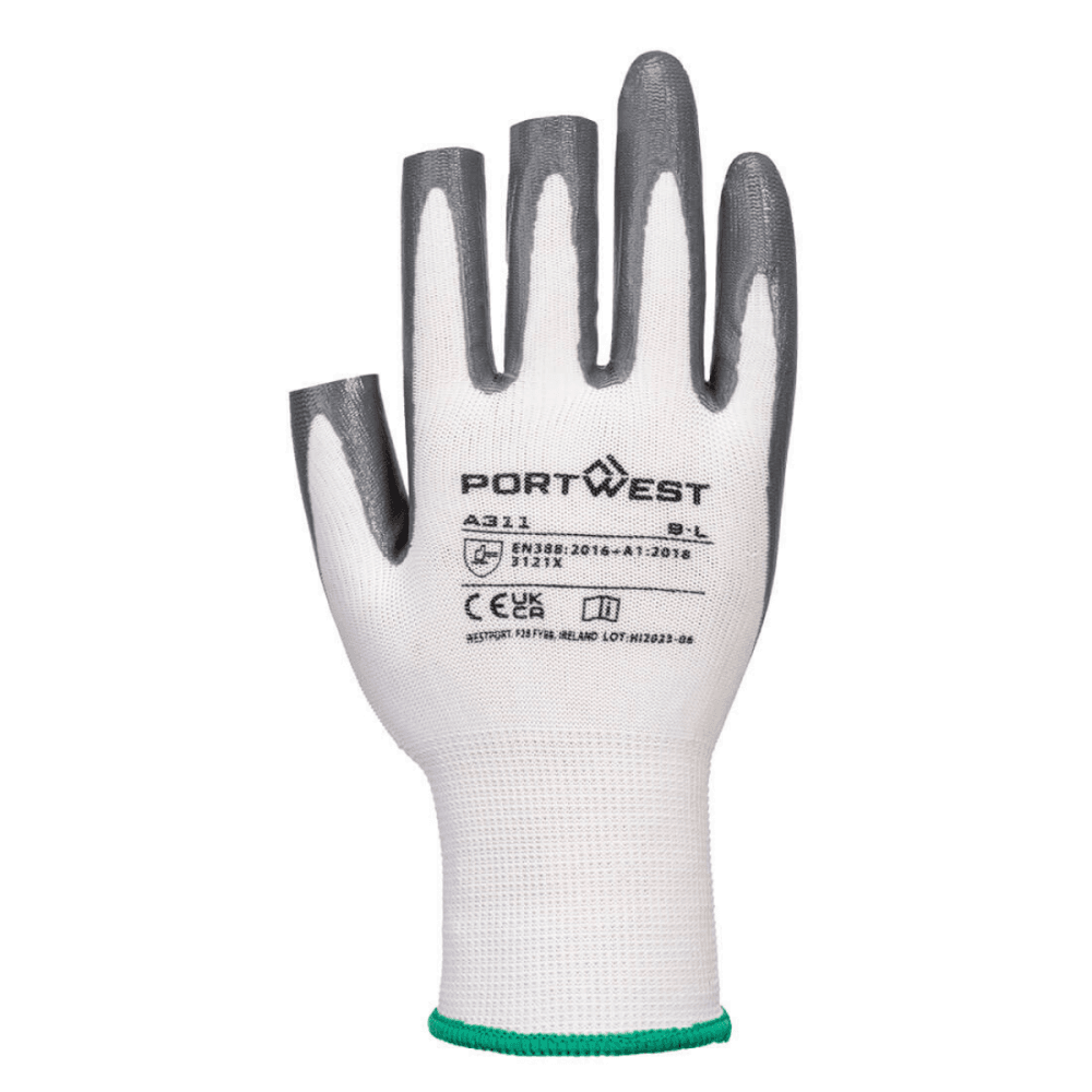 A311 Grip 13 Nitrile 3 Fingerless Glove (Pk12)