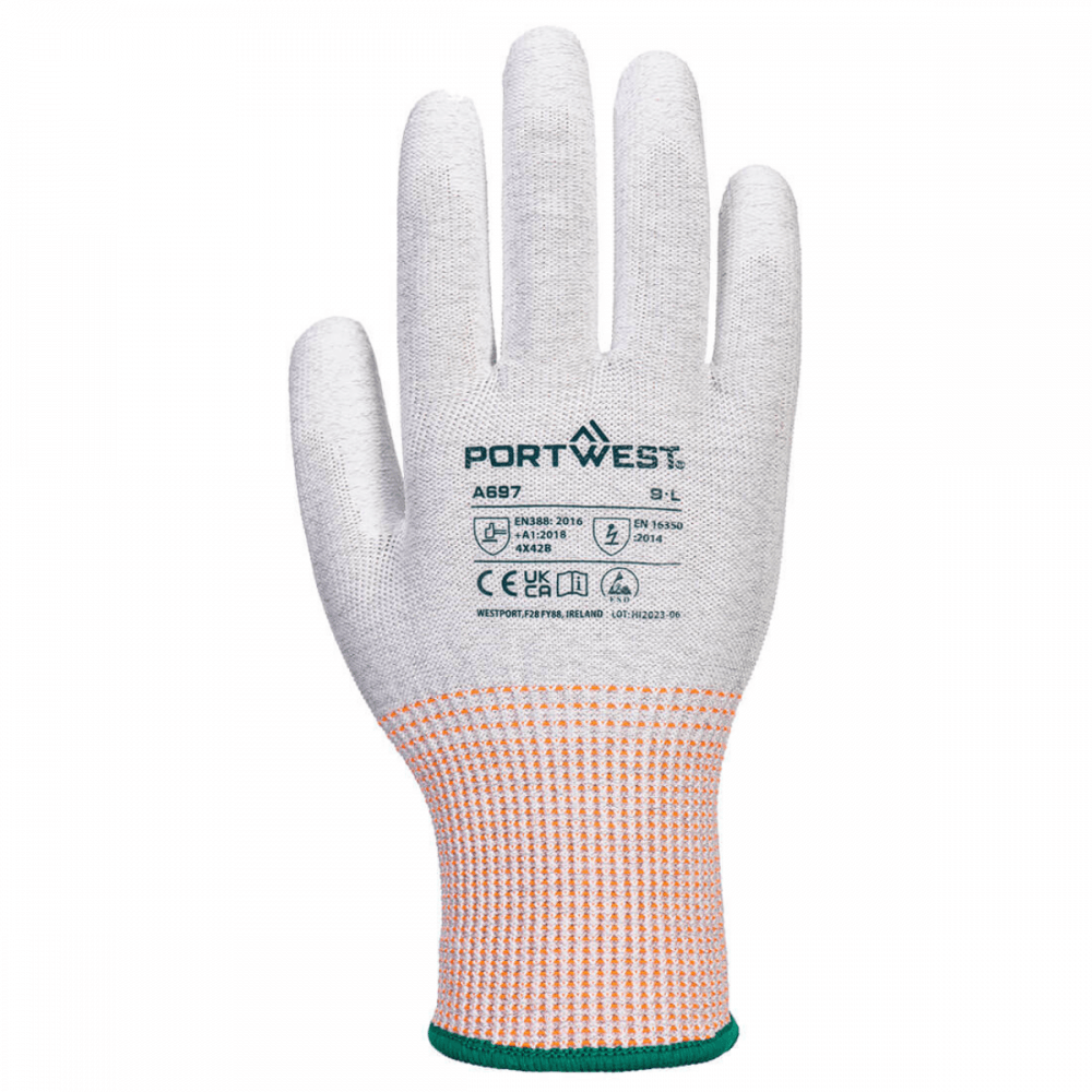 A697 LR13 ESD PU Palm Glove (Pk12)