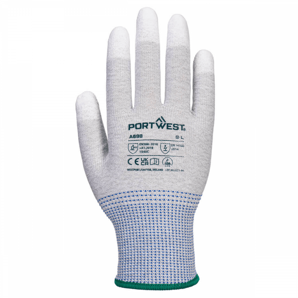 A698 MR13 ESD PU Fingertip Glove (Pk12)