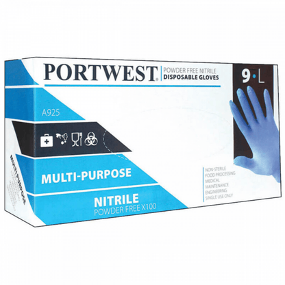 A925 Powder Free Nitrile Disposable Glove (Pk100)