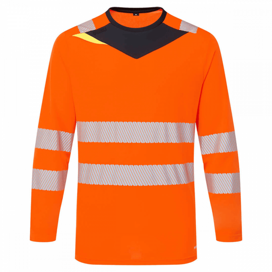 DX416 DX4 Hi-Vis T-Shirt Long Sleeve Orange/Black XL *One Size Only - Outlet Store*