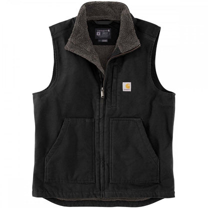 104277 Washed Duck Lined Mock Neck Vest Gilet - Loose, generous fit