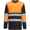 PW312 PW3 Hi-Vis Cotton Comfort Class 1 T-Shirt Long Sleeve