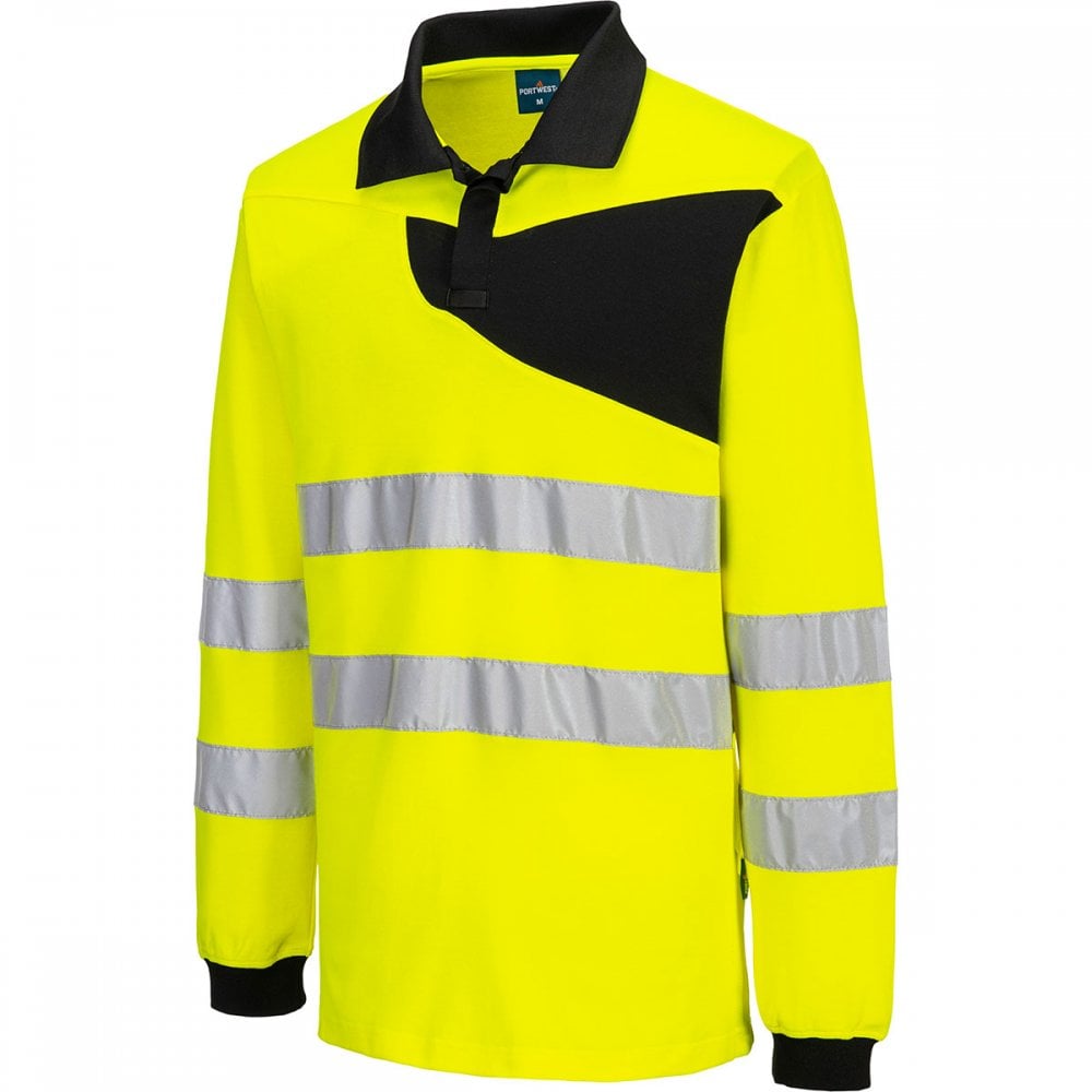 PW220 PW2 Hi-Vis Polo Shirt Long Sleeve