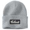 107007 Knit Cuffed Script Patch Beanie