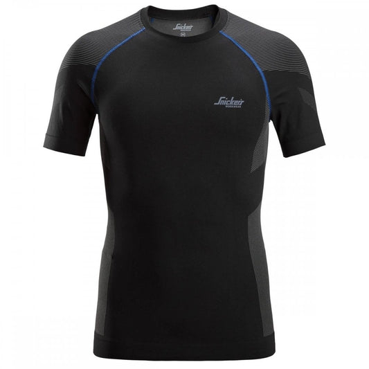 SN9490 Seamless Base Layer In Motion Short Sleeve Top Black/Grey S *One Size Only - Outlet Store*