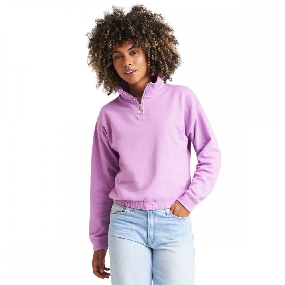 JH037 Women'S Cropped ¼-Zip Sweat