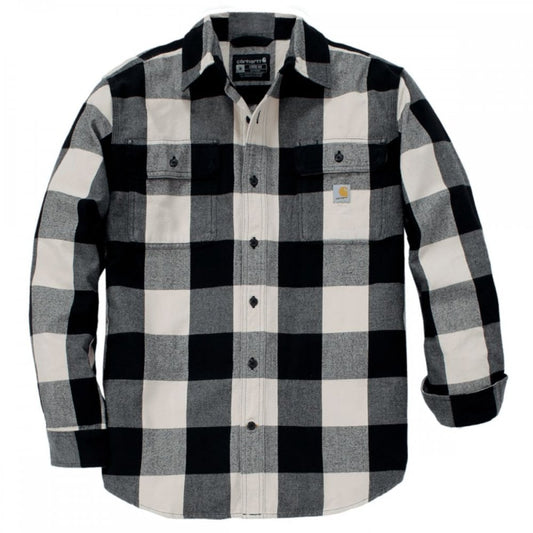 107013 TW4451 Mens Loose Fit HW Flannel L/S Plaid Shirt
