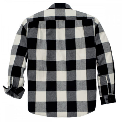 107013 TW4451 Mens Loose Fit HW Flannel L/S Plaid Shirt