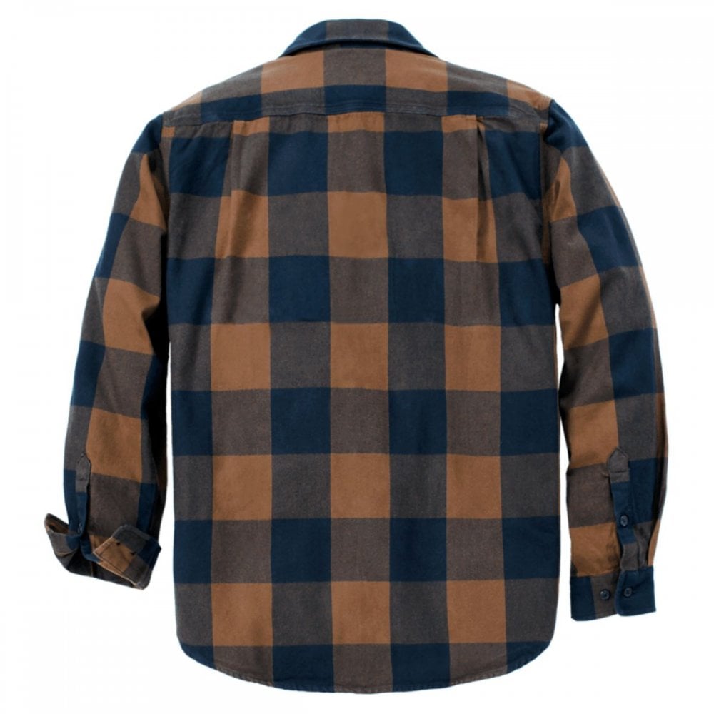 107013 TW4451 Mens Loose Fit HW Flannel L/S Plaid Shirt