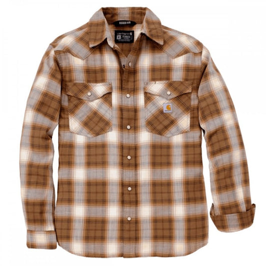 107016 TW6430 Mens Montana RF L/S Snap Front Plaid Shirt