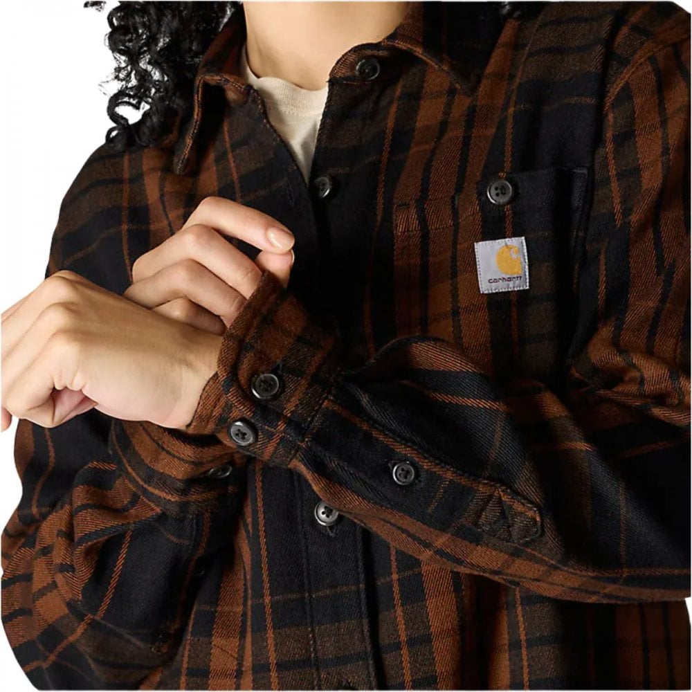 107136 TW7136 Womens Tencel Series Loose Fit Twill Plaid Shirt