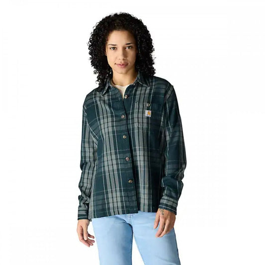 107136 TW7136 Womens Tencel Series Loose Fit Twill Plaid Shirt