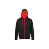 JH053 Varsity Zoodie Jet Black/Fire Red M *One Size Only - Outlet Store*