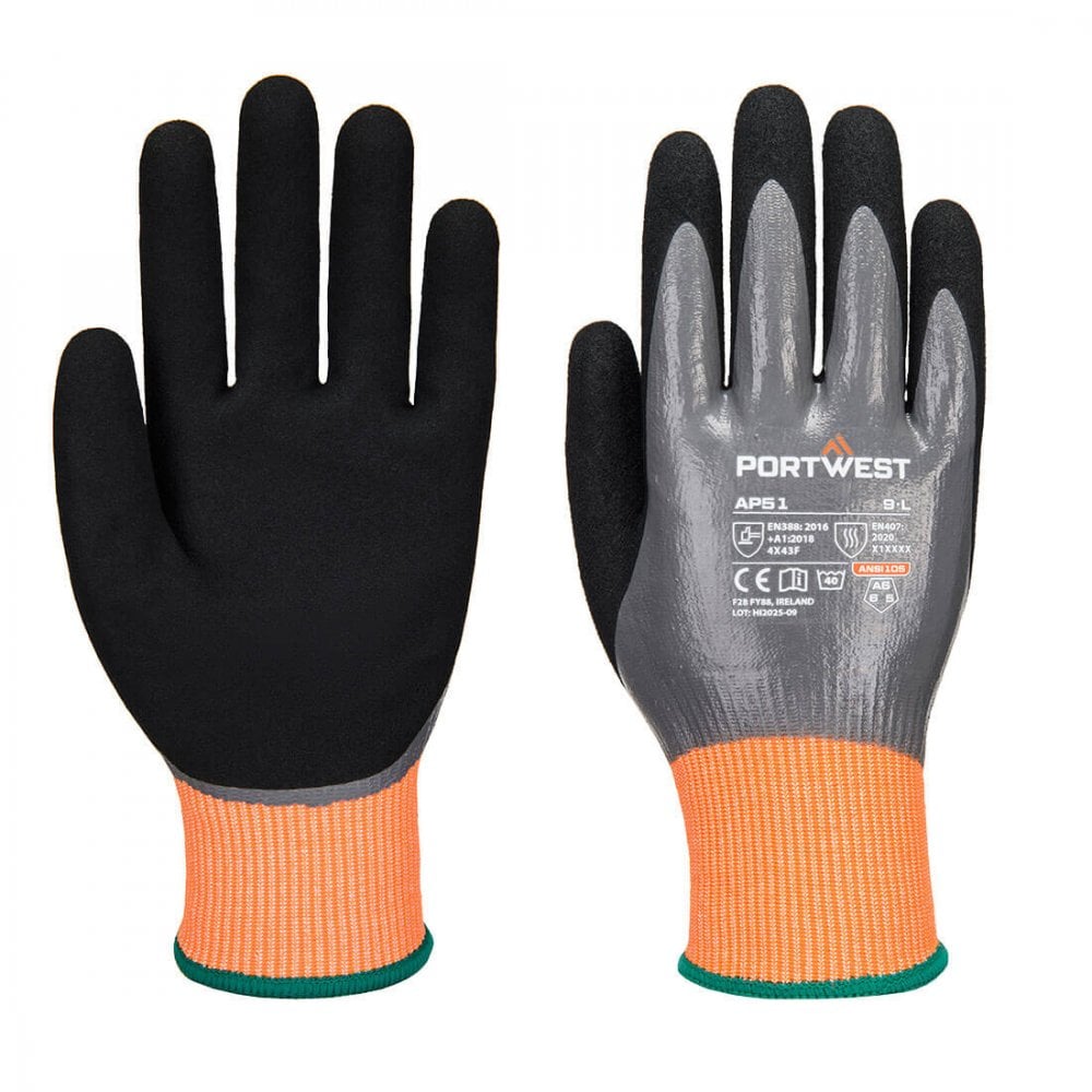AP51  Cut F15 Nitrile Aqua Glove