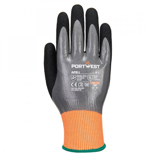 AP51  Cut F15 Nitrile Aqua Glove
