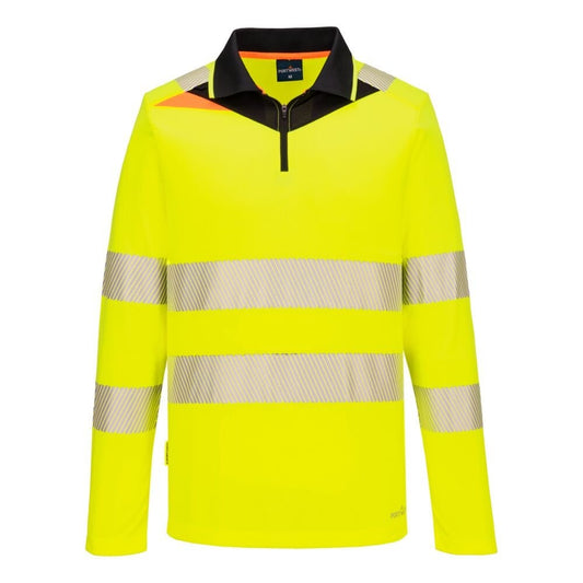 DX419 DX4 Hi-Vis Zip Polo Shirt L/S