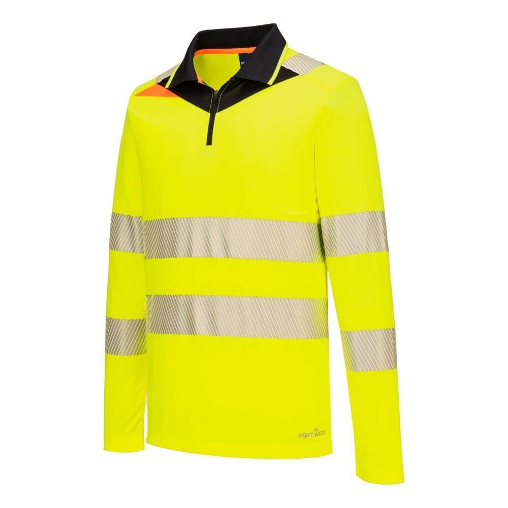 DX419 DX4 Hi-Vis Zip Polo Shirt L/S