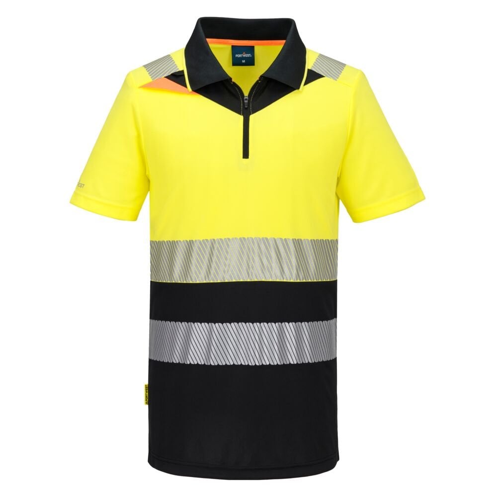 DX435 DX4 Hi-Vis Zip Class 1 Polo Shirt S/S